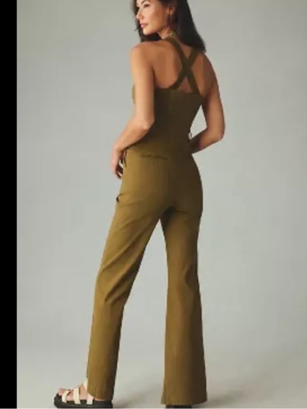 Anthropologie Naomi Olive Wide-Leg Utility Jumpsuit 4 NWT - Picture 5 of 7